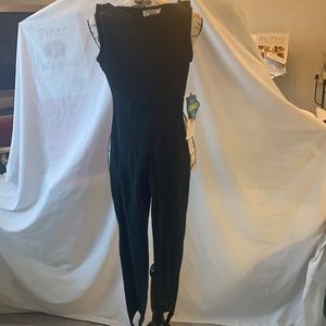 Jacque Moret women’s one piece jumpsuit with stirrup feet